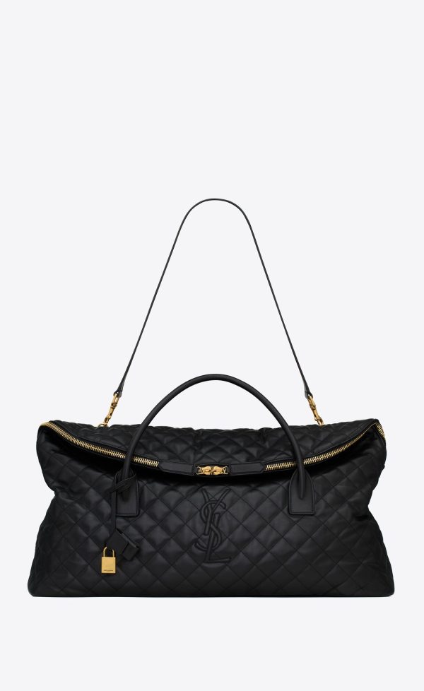 es giant travel bag in quilted leather black