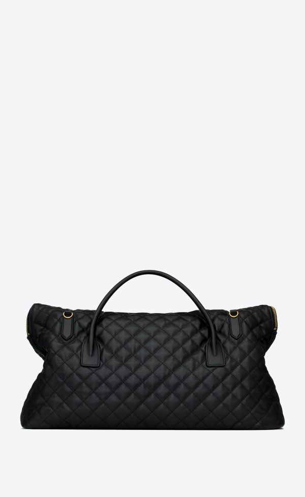 es giant travel bag in quilted leather black