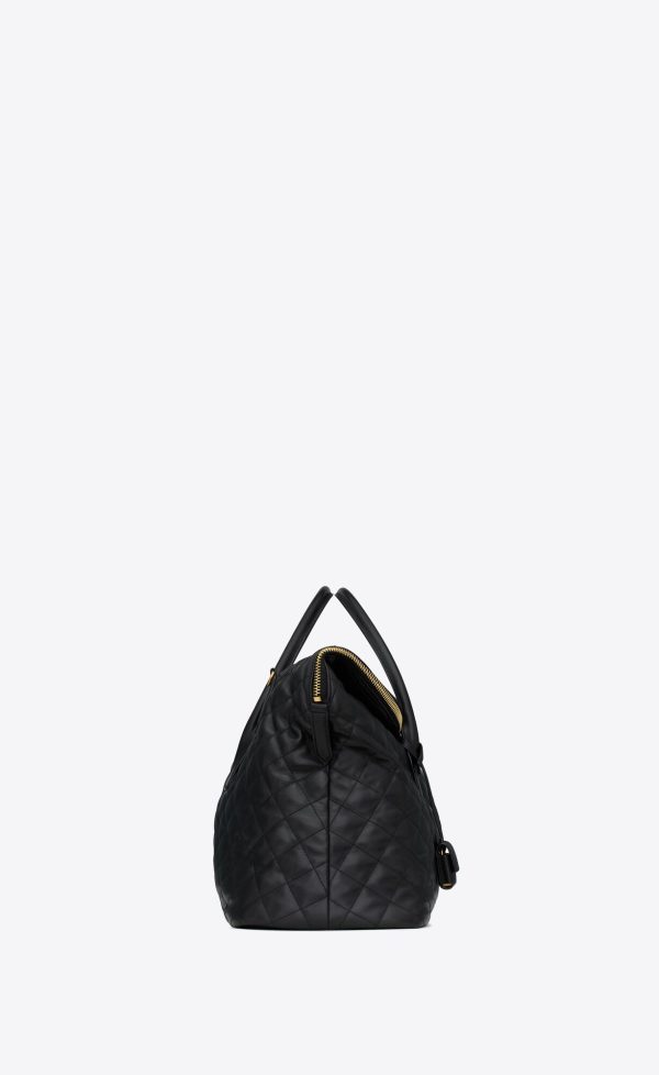 es giant travel bag in quilted leather black