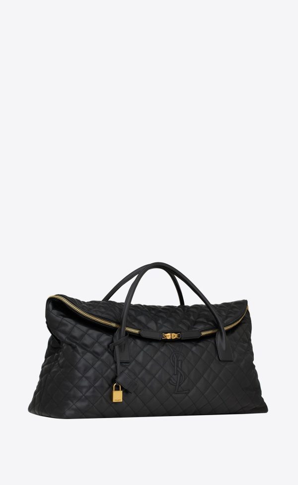 es giant travel bag in quilted leather black