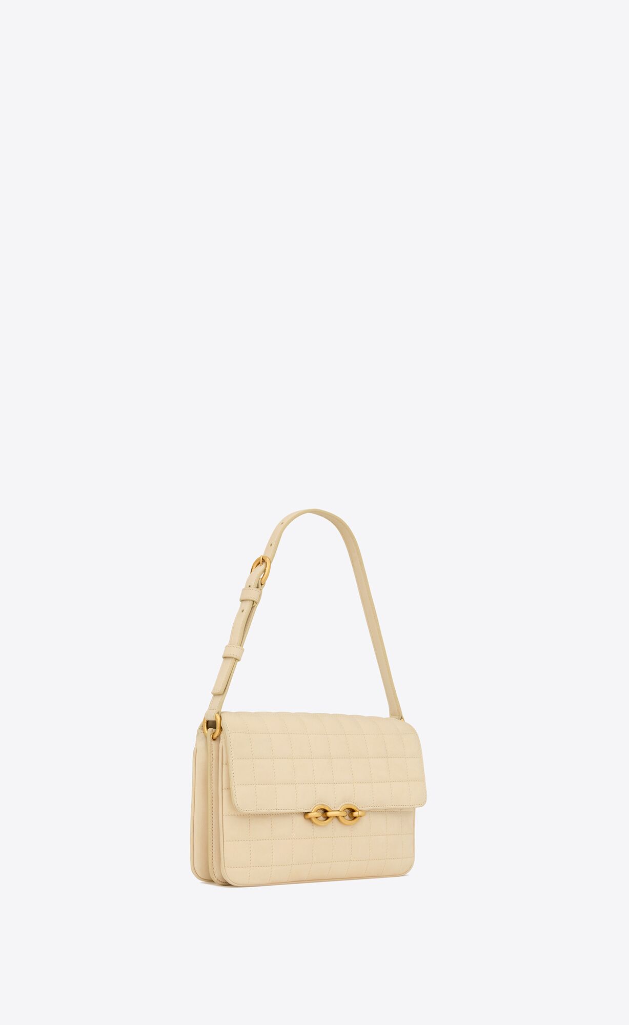 le maillon satchel in quilted nubuck suede off white le maillon satchel in quilted nubuck suede off white