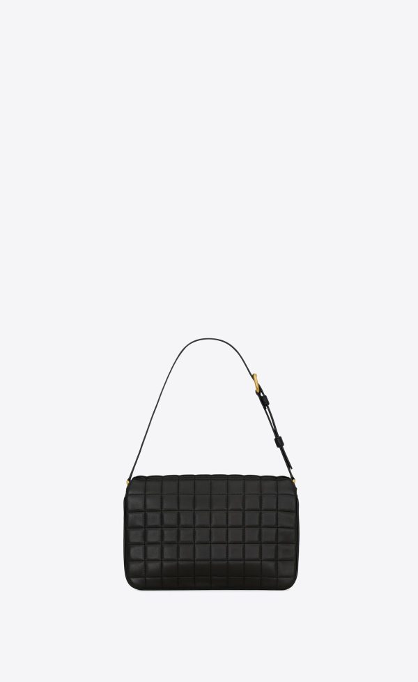 le maillon satchel in quilted lambskin black