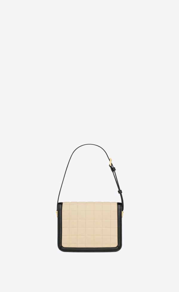 solferino small in quilted nubuck suede off white and black