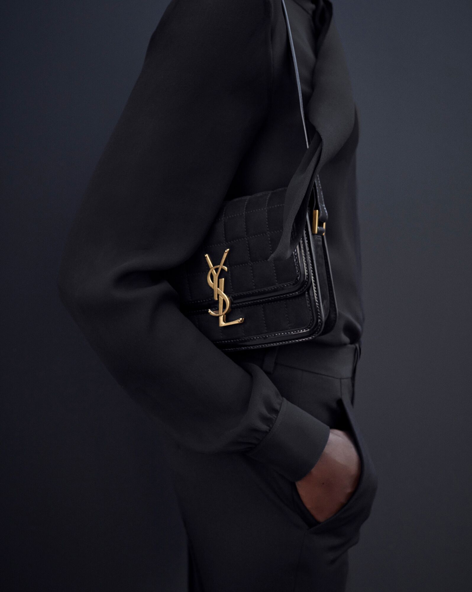 solferino small satchel in quilted nubuck suede black solferino small satchel in quilted nubuck suede black