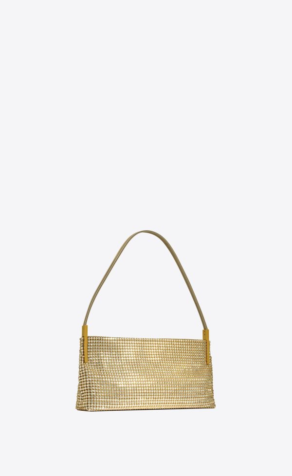 suzanne small in rhinestones mesh and satin silver shade