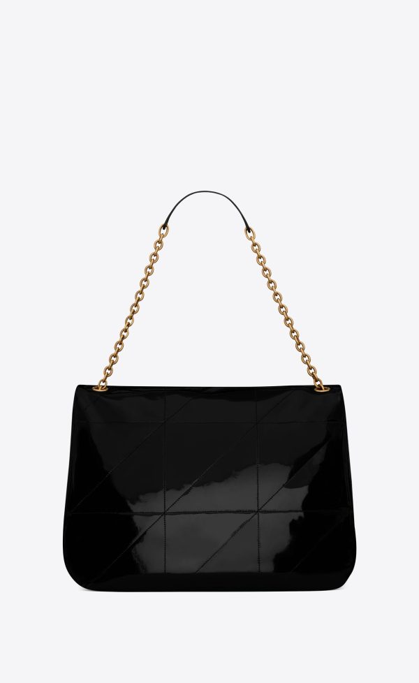 jamie 4.3 in patent effect fabric black