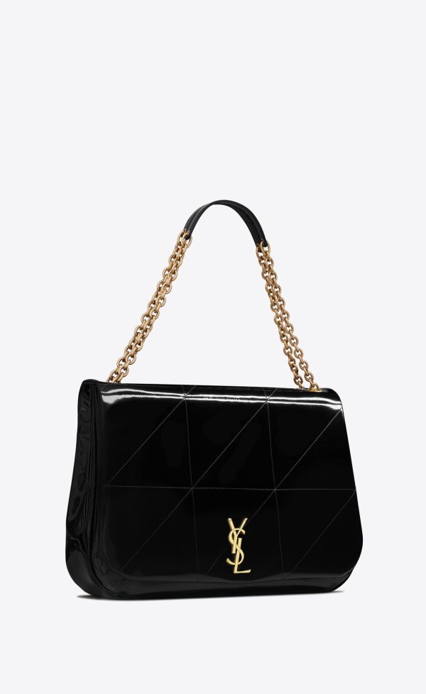 jamie 4.3 in patent effect fabric black