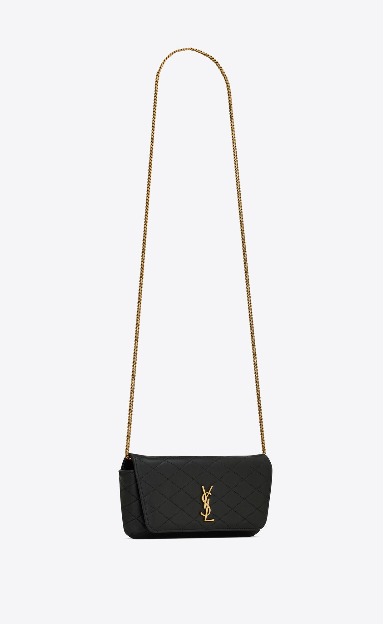 gaby phone holder in quilted leather black gaby phone holder in quilted leather black