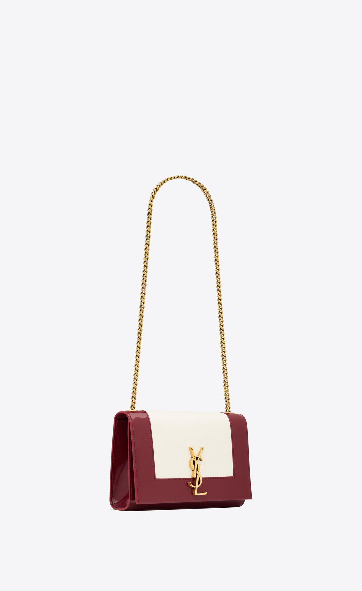 small kate in nappa leather off white and oxblood red small kate in nappa leather off white and oxblood red