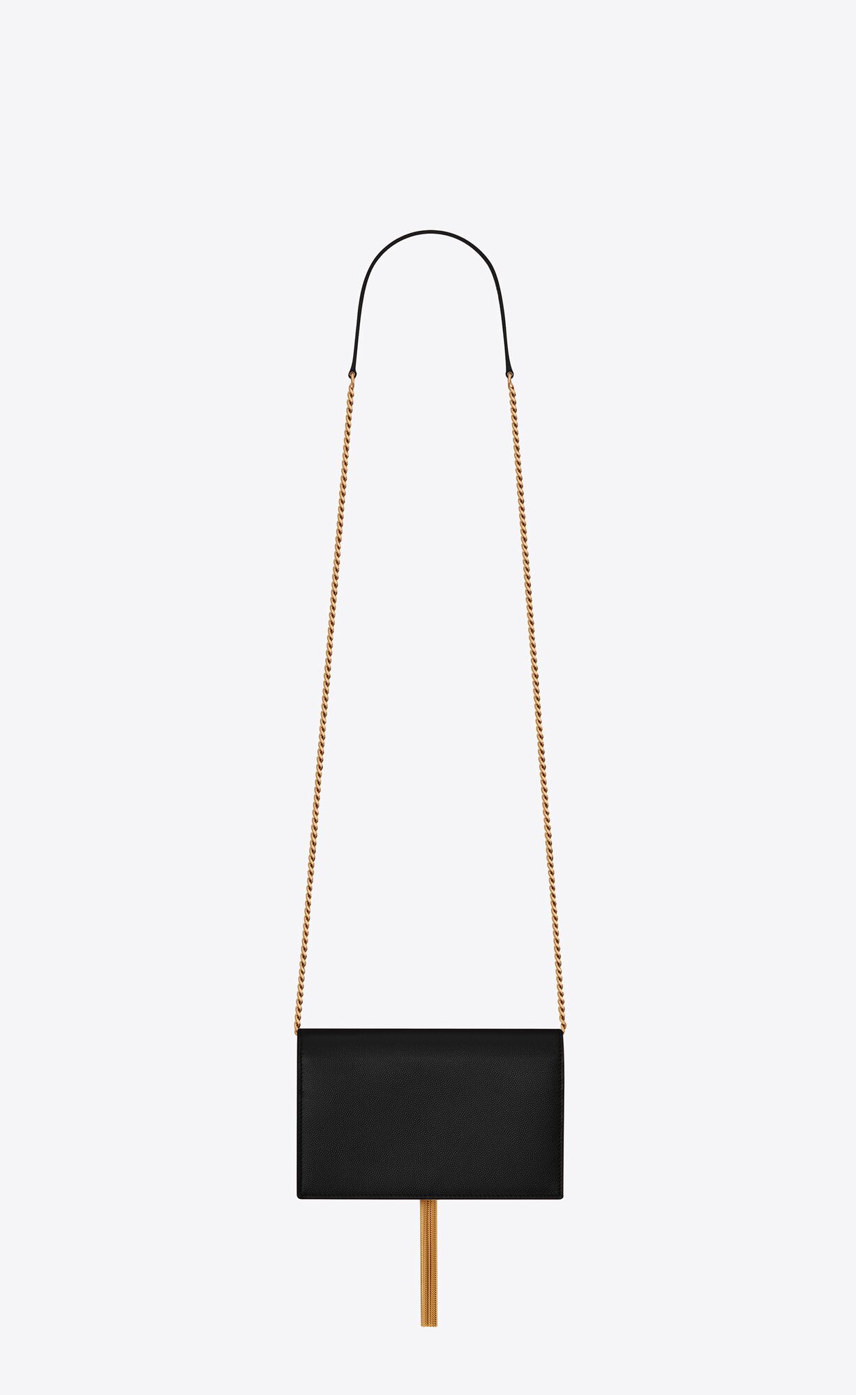 kate chain wallet with tassel in grain de poudre embossed leather black kate chain wallet with tassel in grain de poudre embossed leather black