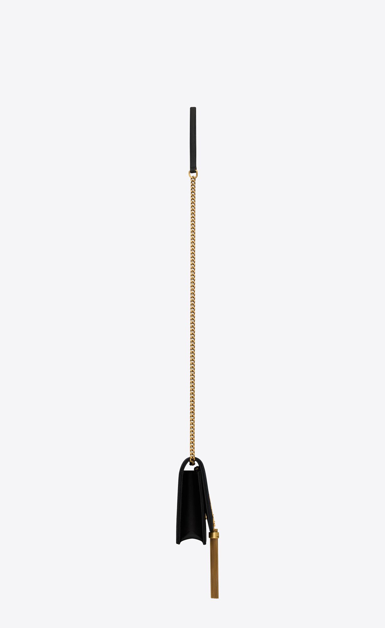 kate chain wallet with tassel in satin black kate chain wallet with tassel in satin black