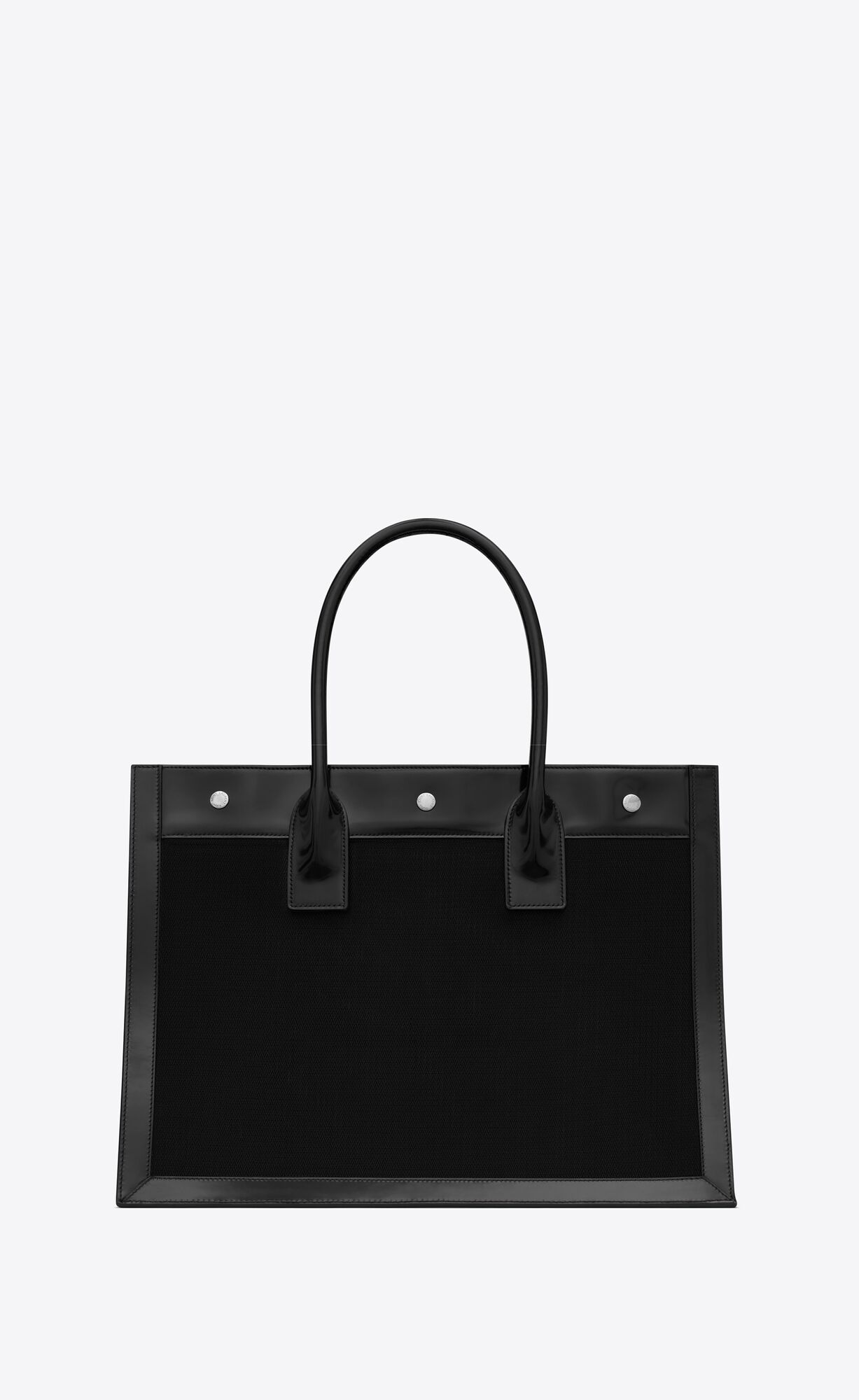 rive gauche small in chevron mesh and shiny leather black rive gauche small in chevron mesh and shiny leather black