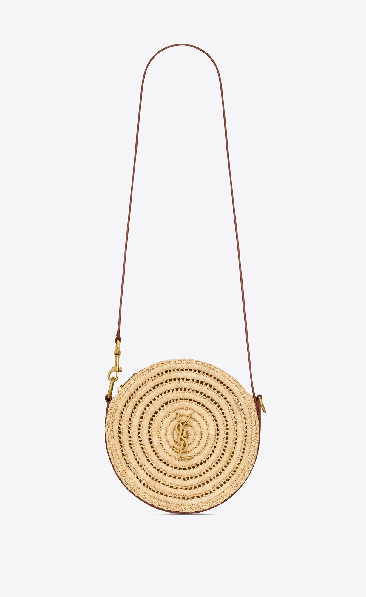 round bag in raffia and vegetable tanned leather natural and brick round bag in raffia and vegetable tanned leather natural and brick