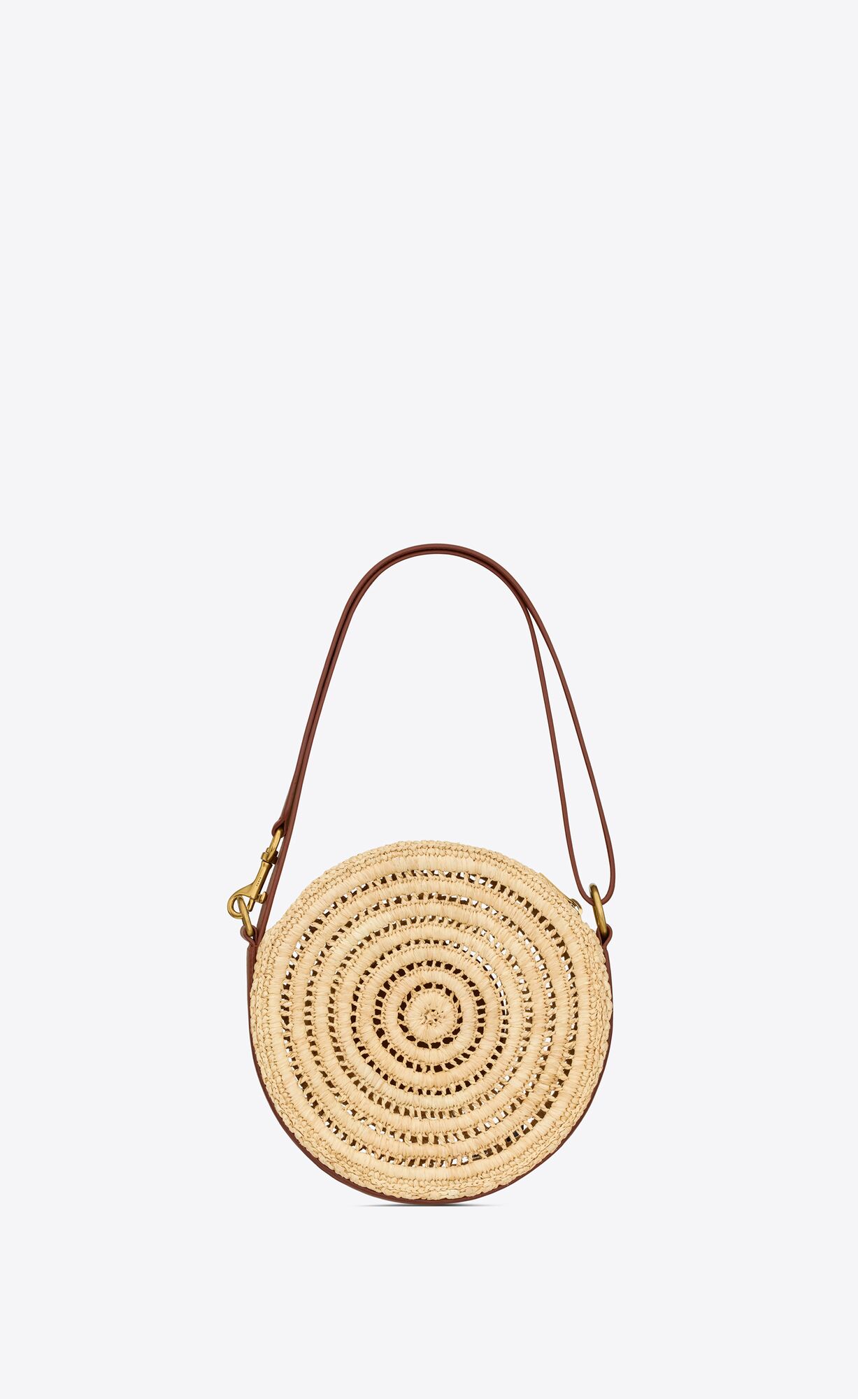 round bag in raffia and vegetable tanned leather natural and brick round bag in raffia and vegetable tanned leather natural and brick