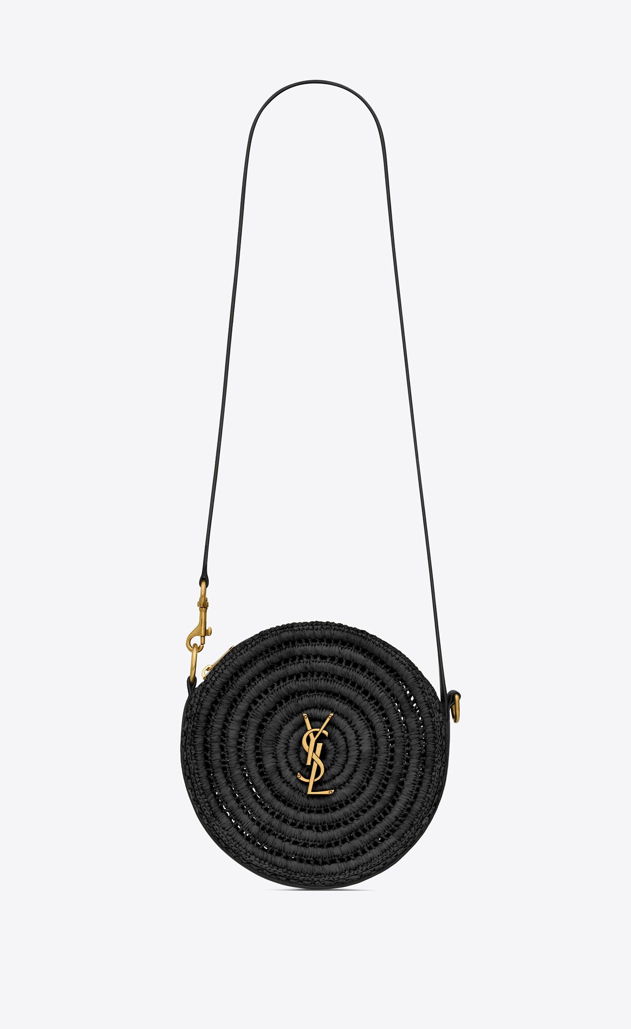 round bag in raffia and vegetable tanned leather black round bag in raffia and vegetable tanned leather black