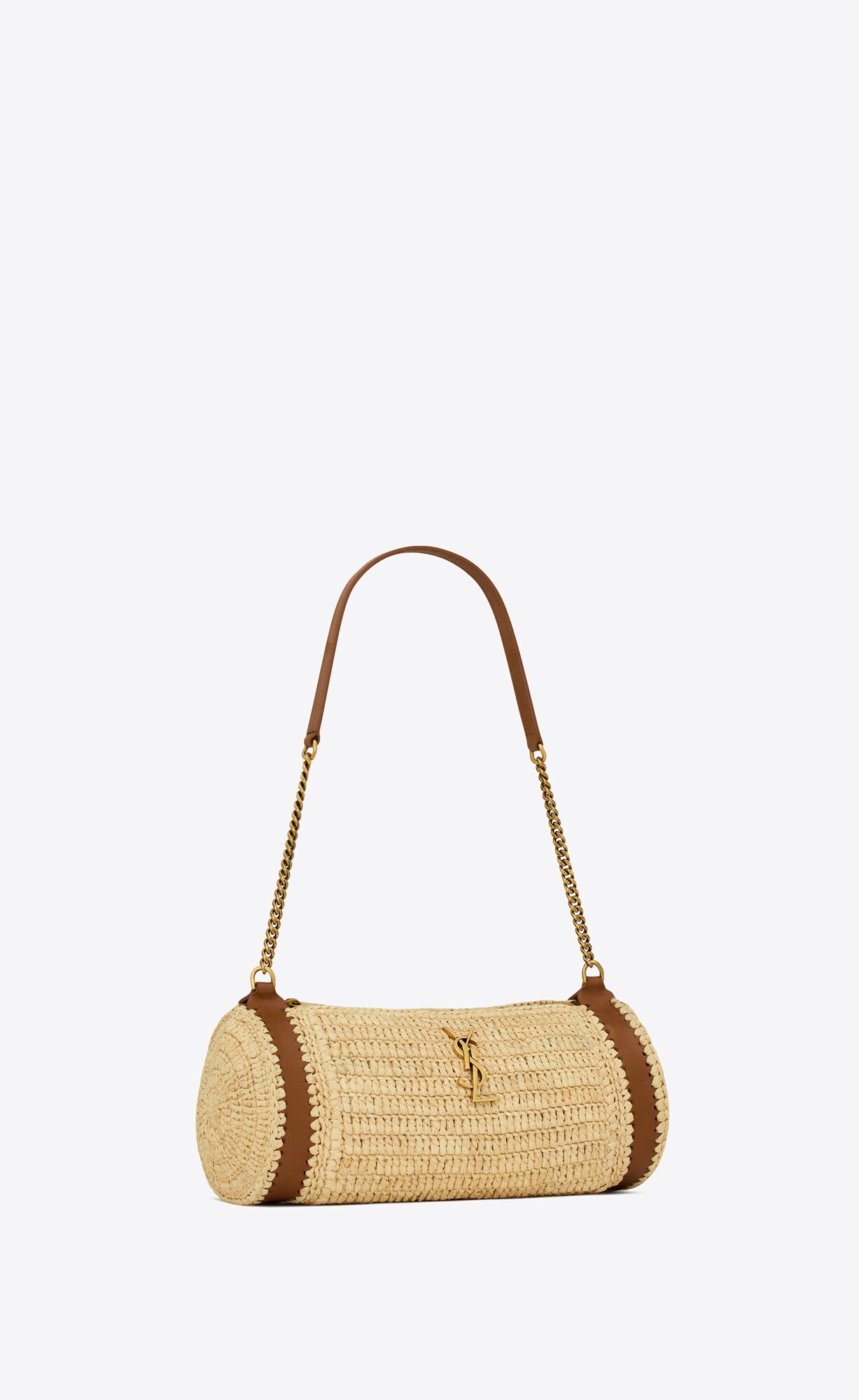 cassandre small cylindric bag in raffia and vegetable tanned leather natural and brick cassandre small cylindric bag in raffia and vegetable tanned leather natural and brick