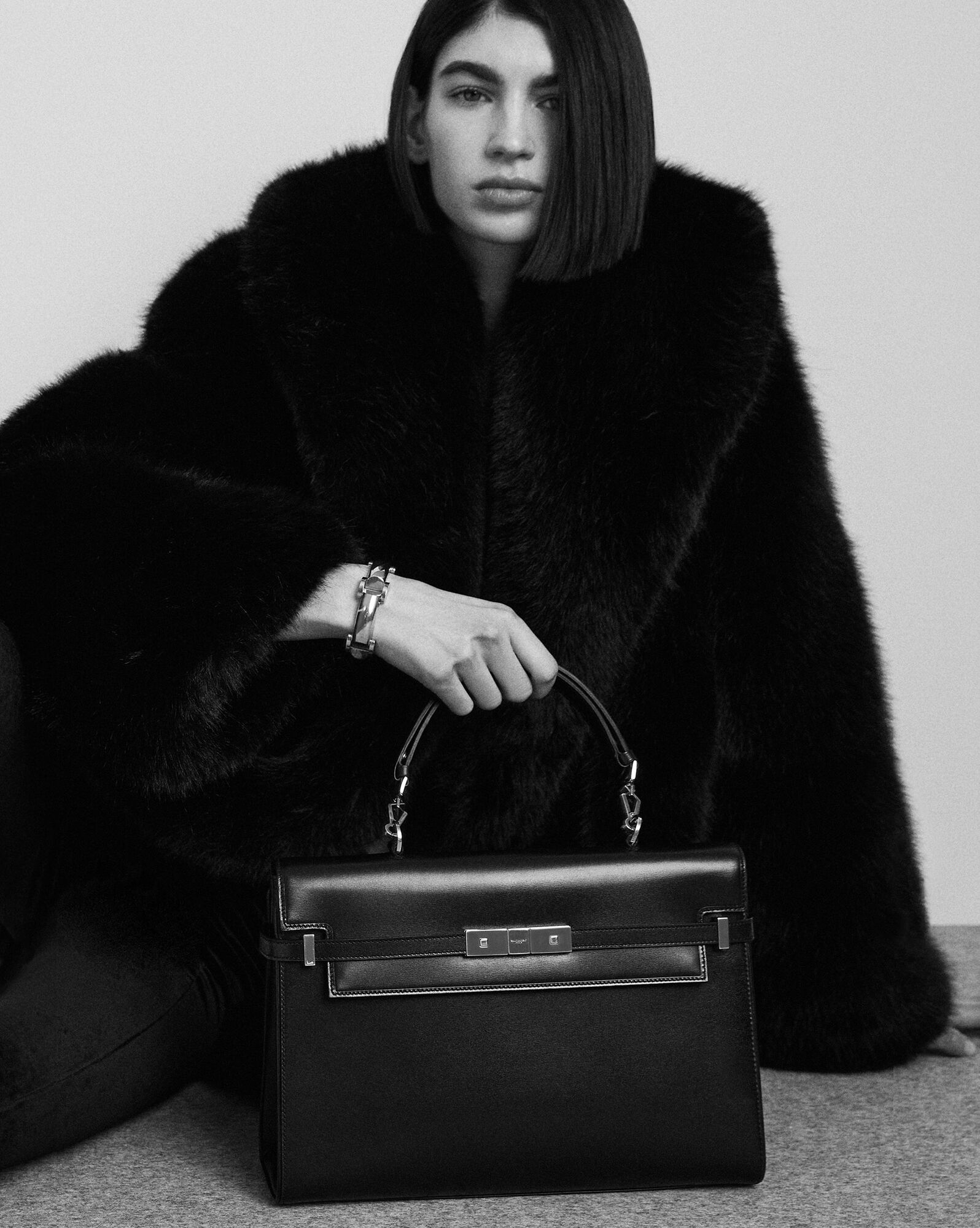 manhattan in box saint laurent leather black manhattan in box saint laurent leather black