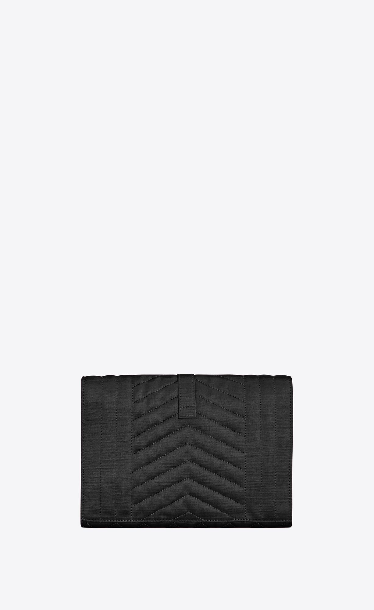 envelope flap pouch in mix matelassé satin black envelope flap pouch in mix matelassé satin black
