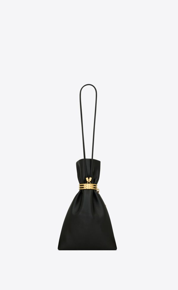 evening pouch in lambskin black