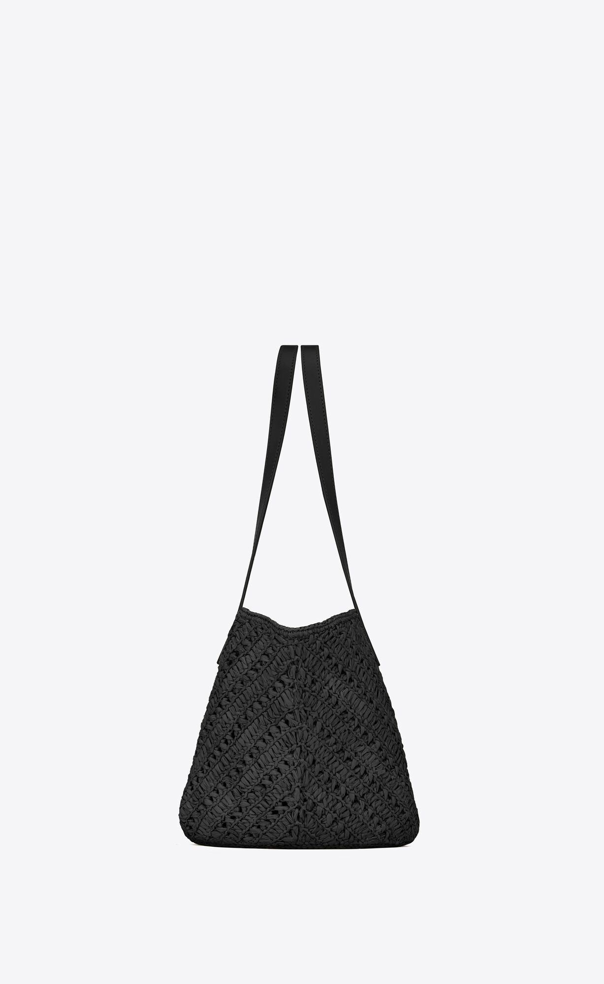 panier small in raffia and vegetable tanned leather black panier small in raffia and vegetable tanned leather black