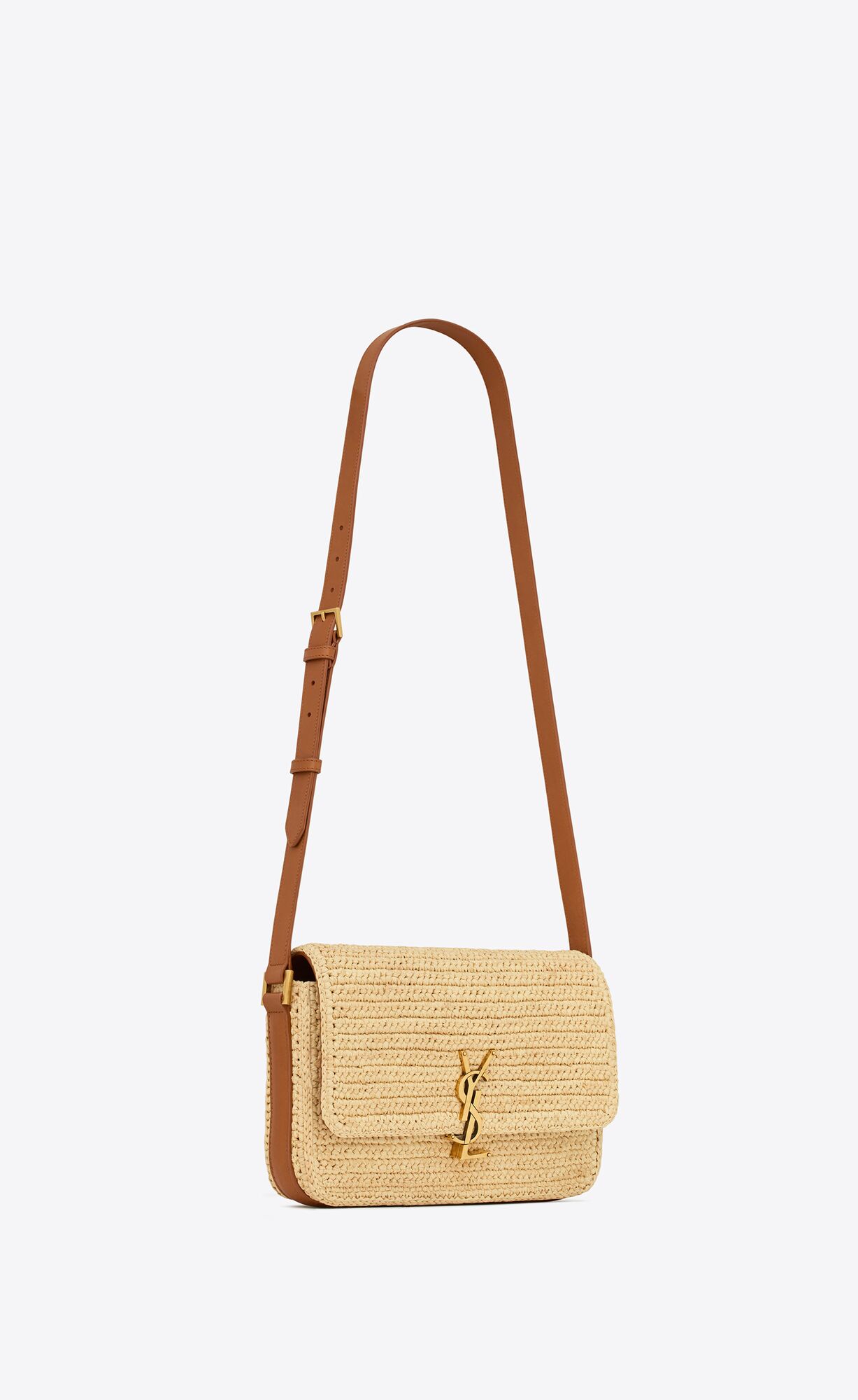 solferino medium in raffia and vegetable tanned leather naturel and brick solferino medium in raffia and vegetable tanned leather naturel and brick