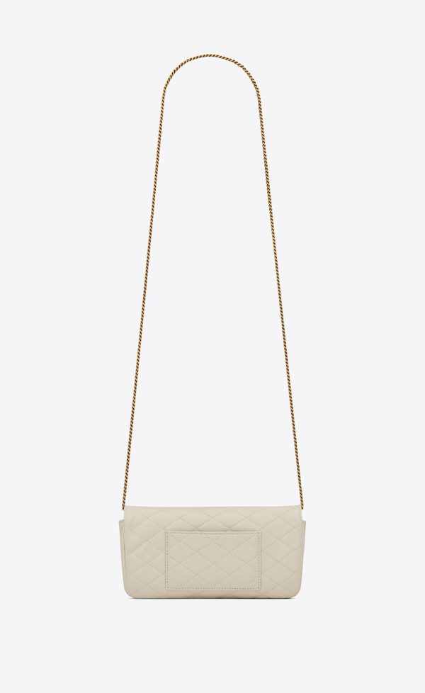 gaby chain phone holder in quilted lambskin blanc vintage