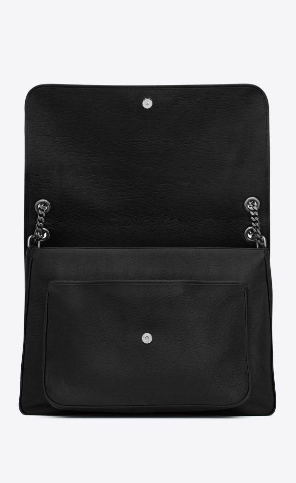 oversized niki in grained lambskin black