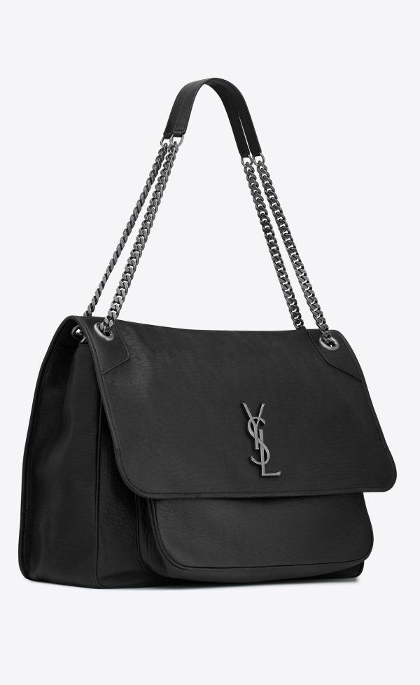 oversized niki in grained lambskin black