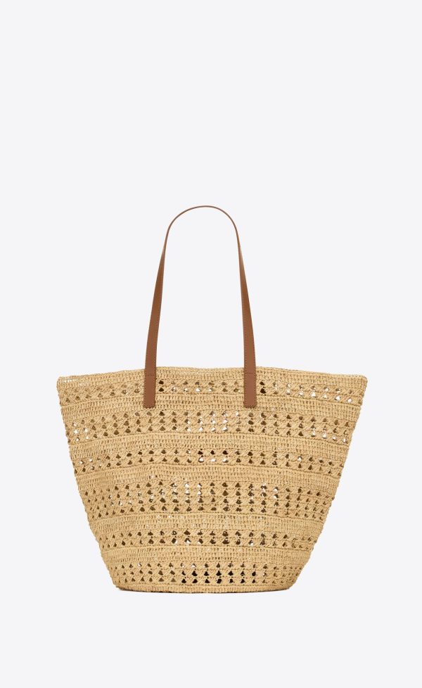 panier medium bag in raffia naturel