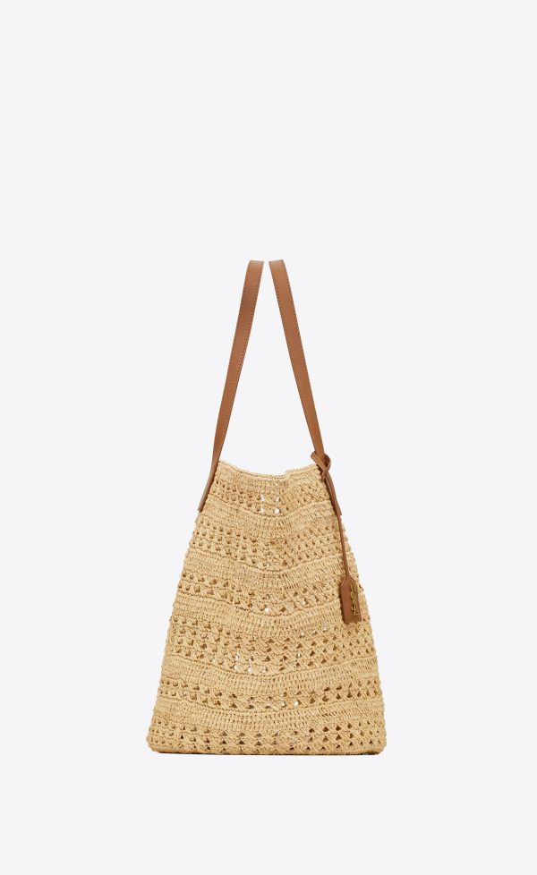 panier medium bag in raffia naturel