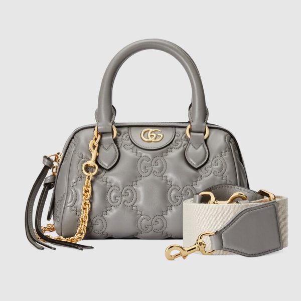 gg matelassé leather top handle bag