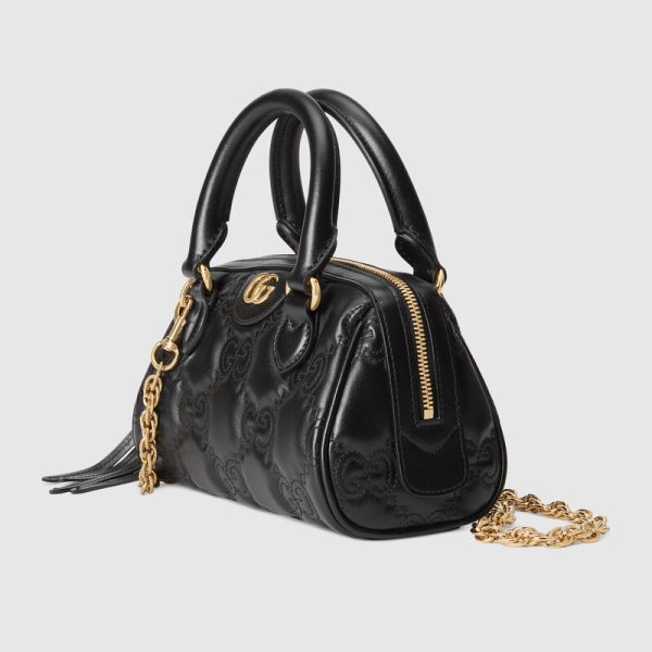gg matelassé leather top handle bag