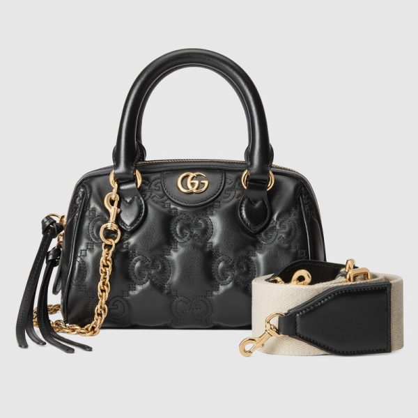 gg matelassé leather top handle bag