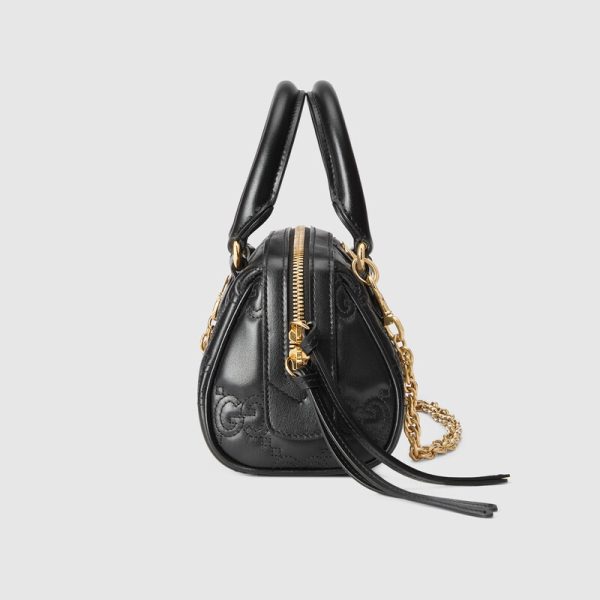 gg matelassé leather top handle bag