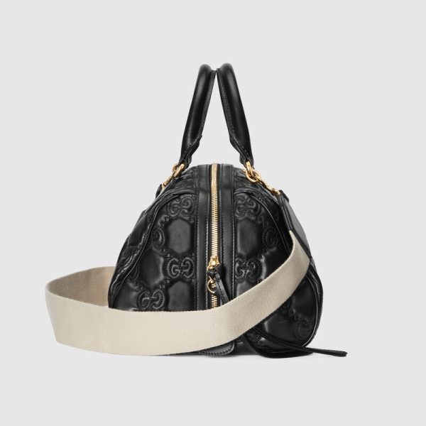 gg matelassé leather top handle bag