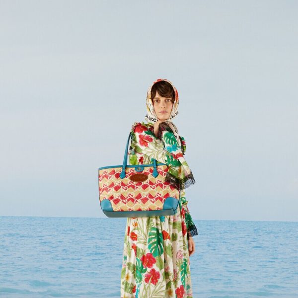 ‘bodrum’ straw effect tote bag
