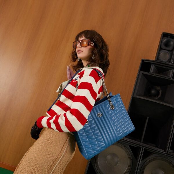 gg marmont medium matelassé tote
