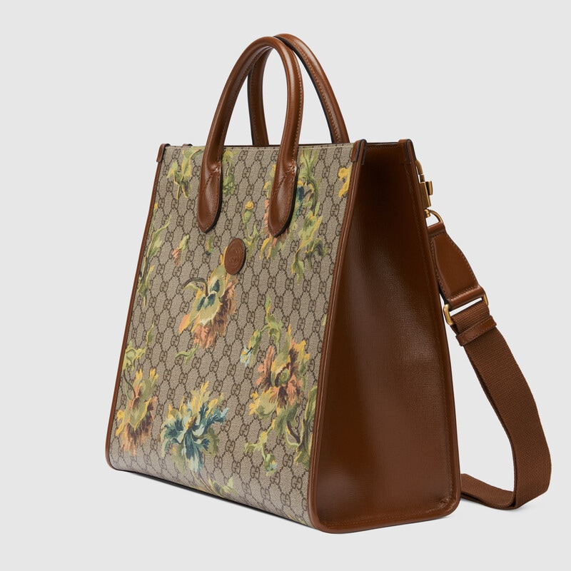 medium tote with carnation print medium tote with carnation print