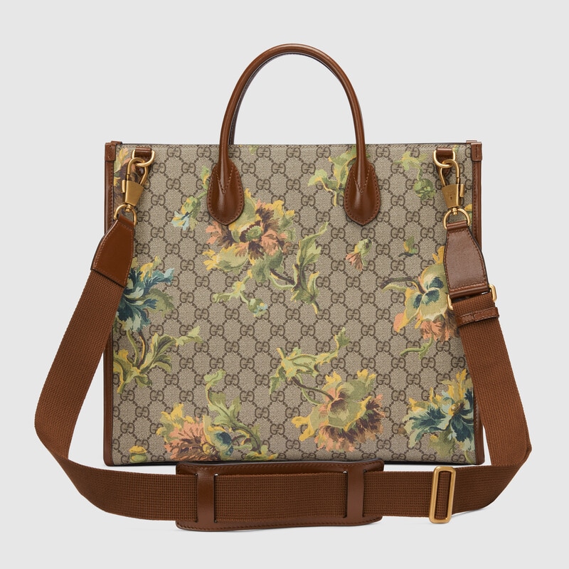 medium tote with carnation print medium tote with carnation print