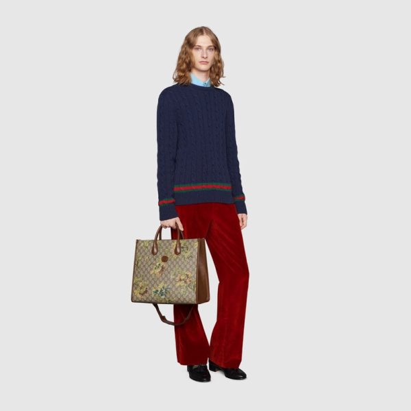 medium tote with carnation print