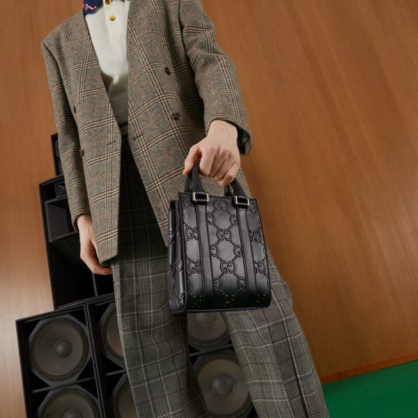 gg embossed mini tote bag
