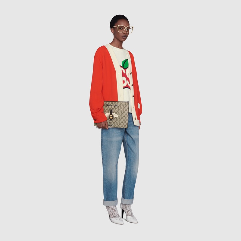 gucci bestiary pouch with bee gucci bestiary pouch with bee
