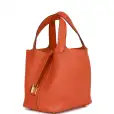 hermès picotin lock 18 orange clemence gold hardware hermès picotin lock 18 orange clemence gold hardware