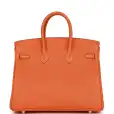 hermès birkin 25 orange togo palladium hardware hermès birkin 25 orange togo palladium hardware
