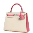 hermès special order (hss) kelly sellier 25 nata and rose azalee epsom palladium hardware hermès special order (hss) kelly sellier 25 nata and rose azalee epsom palladium hardware