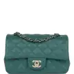 chanel mini rectangular flap bag green lambskin light gold hardware chanel mini rectangular flap bag green lambskin light gold hardware
