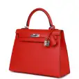 hermès kelly sellier 25 rouge de coeur verso epsom palladium hardware hermès kelly sellier 25 rouge de coeur verso epsom palladium hardware