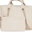 chanel small deauville shopping bag white boucle light gold hardware chanel small deauville shopping bag white boucle light gold hardware