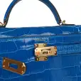 hermès kelly sellier 20 bleu zellige shiny alligator gold hardware hermès kelly sellier 20 bleu zellige shiny alligator gold hardware