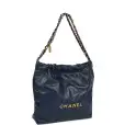 chanel large 22 bag navy lambskin antique gold hardware chanel large 22 bag navy lambskin antique gold hardware